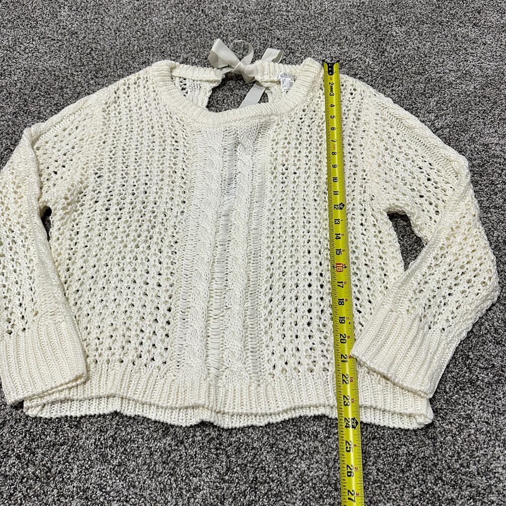 New with tags, VENUS Bow Tie Crochet Sweater, Cream, Size XL - Picture 11 of 15